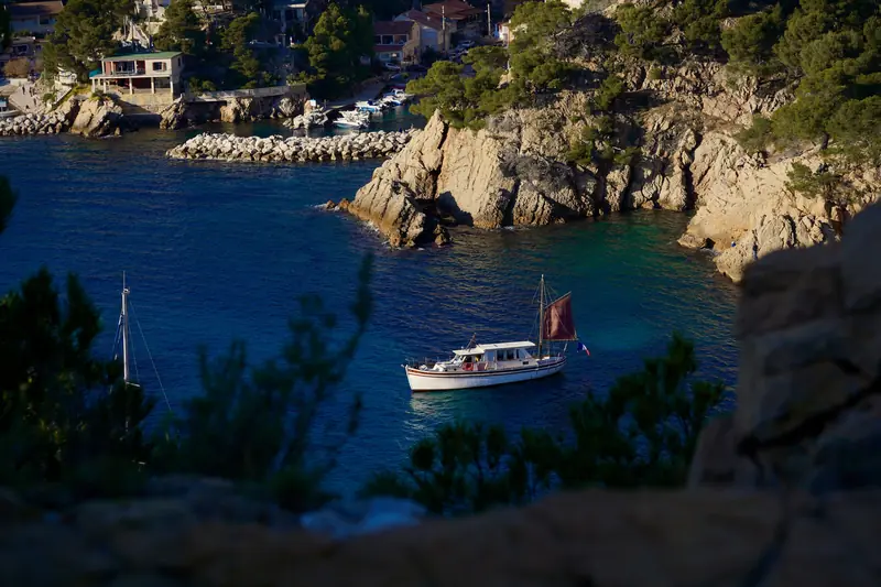 At anchor in a calanque