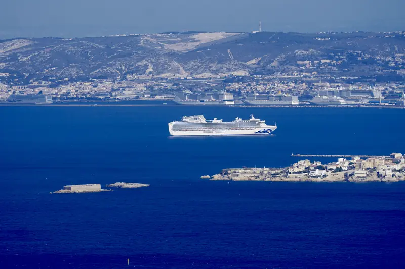 A cruise ship passing the Frioul islands